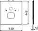Weiße WC-Glasplatte mit quadratischer Form und Ausschnitten, montiert in einem Badezimmer. TECE-Design für moderne Toilettenanwendungen.